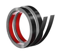 QUARKZMAN 2 Pz Profilato in Acciaio Inossidabile per Pareti, 5 m x 20 mm Adesivo Decorativo Metallico per Cornici Specchi Pareti Soffitti, Nero Spazzolato