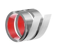 QUARKZMAN 2 Pz Profilato In Acciaio Inossidabile Per Pareti, 5 m x 5 cm Adesivo Decorativo Metallico Per Bordo Di Specchio Piastrelle Parete Soffitto, Argento Spazzolato