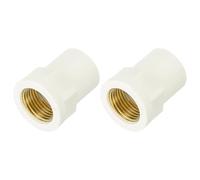 QUARKZMAN 2 Pz Raccordi per Tubi in PVC, 20mm 1/2 PT Femmina Raccordo per Tubi Filettato in Ottone Adattatore per Tubi Connettore per Idraulica Domestica, Bianco