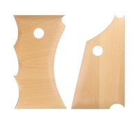QUARKZMAN 2 Pz Strumenti per Rifinire la Ceramica Costole in Faggio Profilo Piede Grande Onda Design Texture Costola Legno di Faggio per Intagliare Ceramica Argilla