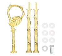 QUARKZMAN 2 Set 3 livelli Cupcake Supporto Hardware Maniglie Alluminio Lega Torta Piatto Supporto Maniglia Raccordi Viti per Fai da te Preparazione Frutta Piatto Torta Supporto Foglia Oro