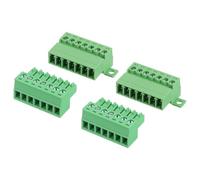 QUARKZMAN 2 Set Blocco A Morsetti A Vite A 7 Pin, Passo 3.5mm/0.14 Pollice Maschio E Femmina Montaggio PCB Blocco A Morsetti 300V 8A Verde Connettore A Morsetti Per Progetti