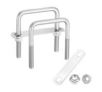 QUARKZMAN 2 Set Bulloni A U M10 3-1/8 Pollici Larghezza Interna Quadrata | Lunghezza 4 Pollici, Acciaio Inox 304, 80mm L x 100mm A, Piastre Per Telaio Autoveicoli, Con Dadi