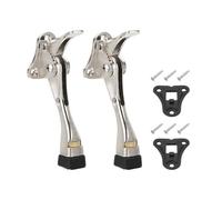 QUARKZMAN 2 Set Fermaporta A Pedale 4.7" Fermaporta In Lega Di Alluminio Regolabile Con Un Tocco Per La Base Delle Porte Con Punta In Gomma Antiscivolo E Viti Per Casa Nichel