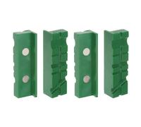 QUARKZMAN 2 Set Morsa Magnetica per Morsetti 4" Magnete con Scanalature a U Cuscinetti Mascelle Banco Gomma Morbida Coperture Protezione Multiuso per Lavorazione Legno, Verde
