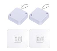 QUARKZMAN 2 Set Pugno Libero Automatico Sensore Porta Chiudi 400G Bianco | Automatico Porta Chiudi, ABS, Acciaio Filo, per Famiglia Porte Armadio Finestra