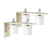 QUARKZMAN 2 Set Rullo Guida in Nylon per Cancello Scorrevole da 1,7" Bianco | con Gruppo di Supporto e Staffa Posteriore a L, Guidatore Universale con Cuscinetti a Sfera Sigillati per Porta Scorrevole