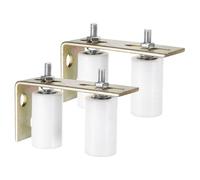 QUARKZMAN 2 Set Rullo Guida in Nylon per Cancello Scorrevole da 3" Bianco | con Gruppo di Supporto e Staffa Posteriore a L, Guidatore Universale con Cuscinetti a Sfera Sigillati per Porta Scorrevole