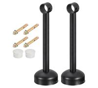 QUARKZMAN 2 Set Supporto Bastone Tenda Soffitto, Adatto a Tubo 25mm/0.98" Lunghezza 250mm/9.84" Ganci Asta Bastoni per Tende Acciaio Inossidabile per Pareti Armadio Tubo Asta Tenda, Nero
