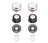 QUARKZMAN 2 Set WTH118 220K Kit Potenziometro, Potenziometri Variabili Rotativi A Carbonio Singolo Giro Con Manopole Dadi Rondelle Quadranti Per Elettronica Fai Da Te E Apparecchi Audio