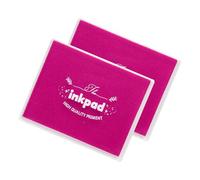 QUARKZMAN 2 tamponi di inchiostro per dita per timbri in gomma, 37 x 47 cm, lavabili, per impronta a mano, stampaggio, carta, legno, tessuto, scrapbooking, colore rosso rosa