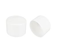 QUARKZMAN 2 tappi in gomma per gambe della sedia, 60 mm, rotondi, tappi di protezione in vinile, inserti in plastica per tubi, recinzioni, pali, mobili, ringhiere, bianco