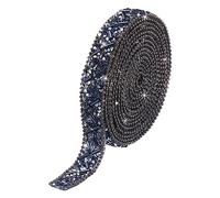 QUARKZMAN 2 Yard 13mm Autoadesivo Cristallo Strass Diamante Fiocco Gioiello Strass Rotolo Adesivi per Arte & Artigianato Progetto, Automobili, Telefoni, Compleanno Decorazioni Blu