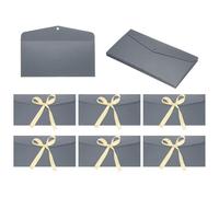 QUARKZMAN 20 Buste per Cartoline Augurali con Fiocco di Nastro Piccoli Oggetti da Conservare Vintage Carine Portacarte per Matrimoni Cartoline Feste Postcard, Grigio Nero 8.7" x 4"