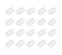 QUARKZMAN 20 Pcs 0.39"T Ingranaggi Di Plastica 10 Denti Ingranaggio Motore Plastica Modello 102A Ingranaggio Di Riduzione Per Modello RC Auto DIY Robot (Bianco, Modulo 0.5)