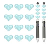 QUARKZMAN 20 Perline Focal Per Cuori, Perline Acriliche Per Creazione Di Gioielli Charm Spacer Per DIY Gioielli Penne Portachiavi Bracciali Collane, Blu Lago