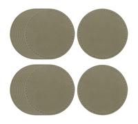 QUARKZMAN 20 Pezze Di Cuoio Per Rotondo Con Adesivo Patch In Finta Pelle Grezza Per Incisione Laser Riparazione Tessuti Cucito Artigianato Grigio