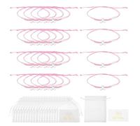 QUARKZMAN 20 Pezzi Braccialetti Cancro Al Senno All'ingrosso Set Rosa | Braccialetto Intrecciato Regolabile, Regali Cura, Con Nastro, Con Card, Regali Per Donne Con Cancro Al Seno