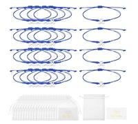 QUARKZMAN 20 Pezzi Braccialetti Cancro Al Senno In molti Blu | Braccialetto Intrecciato Con Nastro Regolabile Set Regali Cura Con Card E Sacchetto In Rete Regali Cura Cancro Per Donne