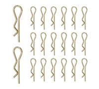 QUARKZMAN 20 Pezzi Clip per Perni a R 1,5x33mm Acciaio a Molla Oro | Filo di Ritenzione, Spilli a Forcella, Fermaglio per Perni, per Rimorchio, Trattore, Tosaerba, Carrelli, Camion
