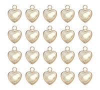 QUARKZMAN 20 Pezzi Cristallo Placcato Oro Charm A Forma Di Cuore, Pendente Ottone 3D A Cuore Per Creazione Gioielli Bracciali Collane Orecchini DIY Portachiavi Artigianato, Grigio