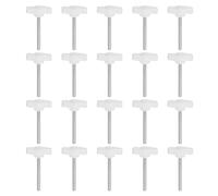 QUARKZMAN 20 Pezzi Manopole Aletta T Viti Testa Zigrinata M4 x 40mm Filettatura Maschio Standard Manopole T Plastica Maniglie Manopole Serraggio Mano Vite Testa Zigrinata, Bianco