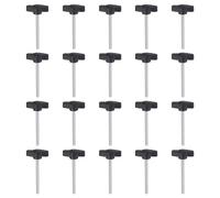 QUARKZMAN 20 Pezzi Manopole Aletta T Viti Testa Zigrinata M4 x 50mm Filettatura Maschio Standard Manopole T Plastica Maniglie Manopole Serraggio Mano Vite Testa Zigrinata, Nero