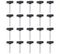 QUARKZMAN 20 Pezzi Manopole Aletta T Viti Testa Zigrinata M5 x 40mm Filettatura Maschio Standard Manopole T Plastica Maniglie Manopole Serraggio Mano Vite Testa Zigrinata, Nero
