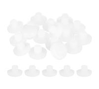 QUARKZMAN 20 Pezzi Paracolpi da Tavolo con Piano in Vetro con Stelo, Cuscinetti Antiscivolo in Plastica per 10mm Foro, Tappi Terminali per Piedi Coperture Protezioni per Armadio (Bianco)