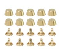 QUARKZMAN 20 Pz Rivetti a Vite Posteriore, Lega di Zinco 1/2" Rivetti Stud Piedini Borsa a Mano Borsa Testa Piana Fibbia Bottone Rivetti per Fai da Te Artigianato, Oro Chiaro