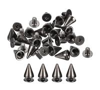 QUARKZMAN 20 Set Cono Punte Borchie, 7x10mm Borchie e Punta Metallo Vite Retro Rivetto per Abbigliamento Cinture Borse Scarpe Fai-da-Te Pelletteria, Gun-black