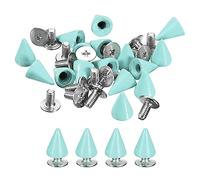 QUARKZMAN 20 Set Cono Punte Borchie, 7x10mm Borchie e Punta Metallo Vite Retro Rivetto per Abbigliamento Cinture Borse Scarpe Fai-da-Te Pelletteria, Verde