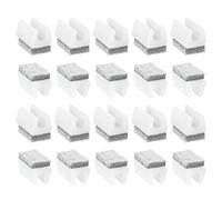 QUARKZMAN 20 tappi per gambe della sedia, con feltrini in feltro, a forma di U, per mobili, adatti per gambe tubolari in metallo da 8 mm, colore bianco, cuscinetti in feltro grigio