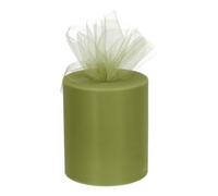 QUARKZMAN 200 Iarde Tulle Nastro Rotoli Rete Tessuto Bobine 6" Olive Verde per Natale Avvolgere Matrimonio Fai-da-Te Artigianato