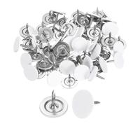 QUARKZMAN 200 Pcs Puntine Da Disegno 11mm X 10mm Testa Piatta Rotonda Puntine Decorative Per Sughero Ufficio Parete Appendere Bianco