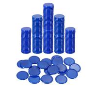 QUARKZMAN 200 Pezzi Fiche da Poker 20mm Plastica Blu | Mini Fiche Bingo, Contatori per Apprendimento e Conteggio, Gettoni Gioco Opachi per Gioco di Matematica e Conteggio