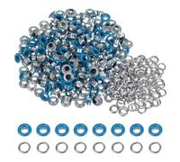 QUARKZMAN 200 Set Kit Occhielli in Metallo 5mm 3/16" Occhiello per Teloni Piccolo con Foro Rondelle per Scrapbooking Scarpe Abbigliamento Pelle Tela, Cielo Blu