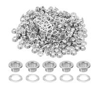 QUARKZMAN 200 Set Occhielli, 4mm Ottone Autoserrante Occhielli Metallici Con Rondelle Per Cinture, Scarpe, Abbigliamento, Nuclei Perline, Progetti Fai Da Te, Tonalità Argento