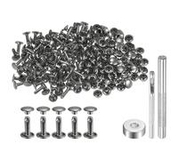 QUARKZMAN 200 Set Rivetti in Pelle 12 x 8mm Elementi Fissaggio Borchie Rivetto a Doppio Cappuccio Metallo 3Pz Montaggio Chicago per Borse Scarpe Pelle Riparazioni, Bronzeo
