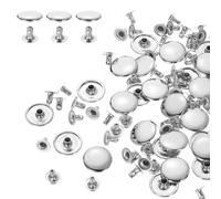 QUARKZMAN 200 Set Rivetti in Pelle Cappello Singolo 15mm Acciaio al Carbonio Rivetto a Vite per Cuoio Chicago Metallo Rotonda Tubolari Per Borse Scarpe Pelle Riparazioni Decorazioni, Argento
