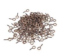QUARKZMAN 200 Viti Piccole Perni Occhiello Ganci Mini Occhielli Viti Filettate 5,5 x 12 x 1,2mm Viti Autofilettanti per Gioielli Accessori Fai da te Tonalità Rame