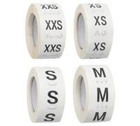QUARKZMAN 2000 Pcs Etichette Adesive Rotondo Per Taglie Abbigliamento 1 Pollice Adesive Autoadesive Per Abbigliamento T-Shirt Pantaloni Gonna Casa Vendita Al Dettaglio (XXS+XS+S+M