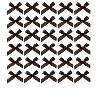 QUARKZMAN 200pcs Mini Fiocchi In Rastro 2 Pollici Piccoli Fiocchi Scuri Marrone Per DIY Crafts, Appliques Cucito, Accessori Capelli, Decorazione Scatola Regalo, Matrimonio, Decorazione