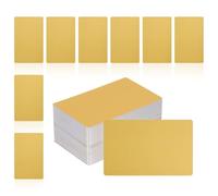 QUARKZMAN 200Pcs Targhette Metalliche per Biglietti da Visita, Spessore 1/64" 3.4x2" Oro Alluminio Materiali per Incisione Laser Carte Uniche per Biglietti da, Etichette Bagaglio