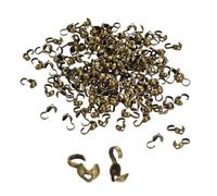 QUARKZMAN 200pz Aperto Perlina Punte Nodo Coperture, Metallo Conchiglia Crimpare Pieghevole Calotte Terminali Tappi per Gioielli Creazione Fai-Da-Te Artigianali (4mm/0,16" Coppa, Bronzo)