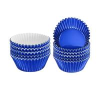 QUARKZMAN 200Pz Blu Pirottini per Frittella Carta in Alluminio, Pirottini Cupcake Metallici Dimensioni Standard Antiaderenti per Feste, Matrimoni, Compleanni