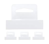 QUARKZMAN 200pz Etichette Appese Autoadesive Slot Hole Trasparenti, 2.55 x 1.7" Etichette Autoadesive Appendere Etichette Esposizione Plastica per Articoli Vendita Espositore per Negozi