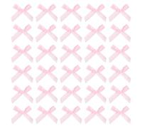 QUARKZMAN 200Pz Mini Fiocco di Nastro 1.8" Fiocchi Nastro Raso Multicolori Fiocchetti Piccoli Tessuto per Decorazioni Regalo Festa Cucito DIY Artigianale Natalizi, Rosa