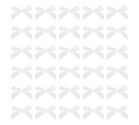 QUARKZMAN 200Pz Mini Fiocco di Nastro 1.8" Fiocchi Nastro Raso Multicolori Fiocchetti Piccoli Tessuto per Decorazioni Regalo Festa Cucito DIY Artigianale Natalizi, Bianco