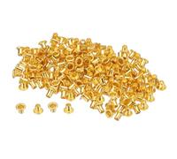 QUARKZMAN 200Pz Occhielli in Metallo Foro 2mm Occhielli per Teloni Piccolo Occhiello per Scarpe Vestiti Cintura Tessuto Borsa Fai da Te Progetto, Oro Tonalità